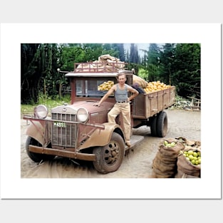 Israel, Kfar Saba. Farmer With Fruit. 1934 Posters and Art